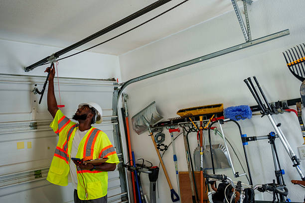 Professional Garage Door Panel Replacement technician working in Syosset, NY